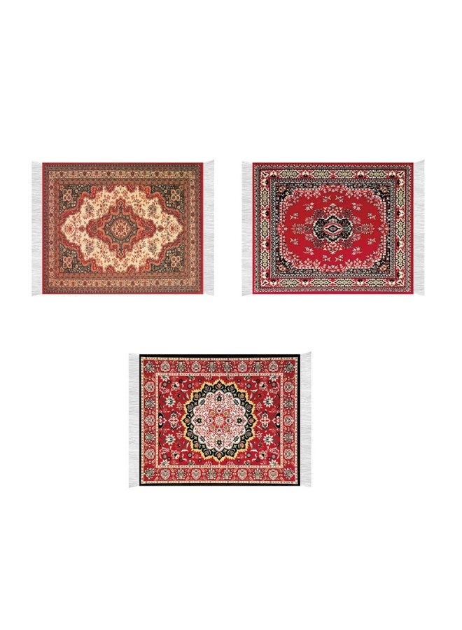 3 Pieces Coffee Mat Coffee Cup Mat Coffee Mug Mat Mouse Mat Computer Mousepad for Table Decor