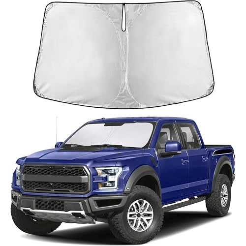 EcoNour Ford F150 Windshield Sun Shade 2021-2024 2025 2026 Custom Fit Sunshade for Lariat, King Ranch, Platinum, XL, XLT, Limited, Raptor Front Windshield Sunshade, Car Accessories - Image 1