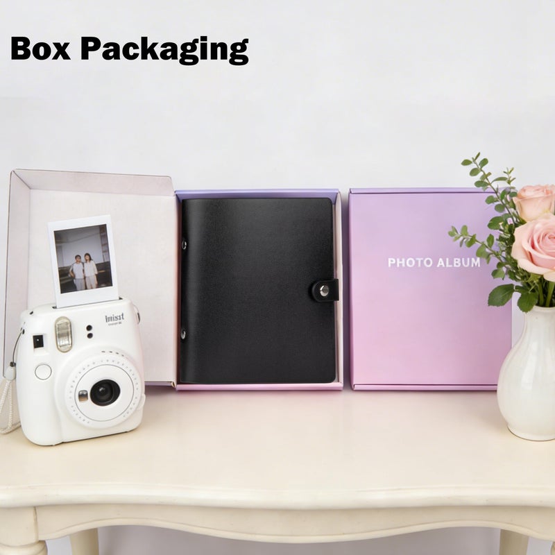 Ruibytree 320 Pockets Photo Album for Fujifilm Instax Mini LiPlay 12 11 9 8 40 41 99 Evo 7S Instant Film Camera,PU Leather Cover Photo Book for Polaroid 2x3 Pictures (Black) - Image 2