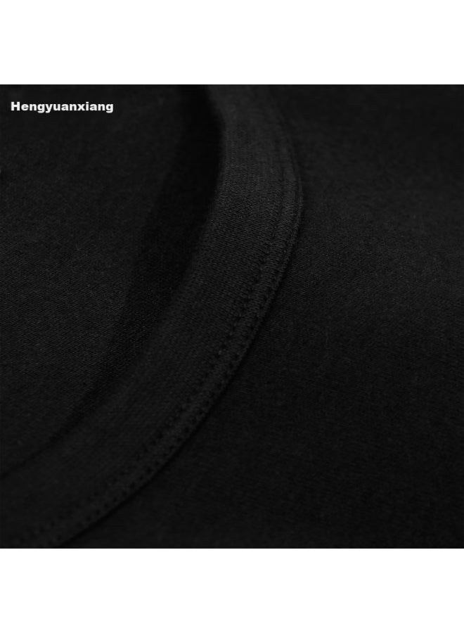 Hengyuanxiang Hengyuanxiang Men's Thermal Underwear Set, Autumn/winter Hot , Pure Cotton V-neck Cotton Sweater Bottoming Thin Set  - Image 4
