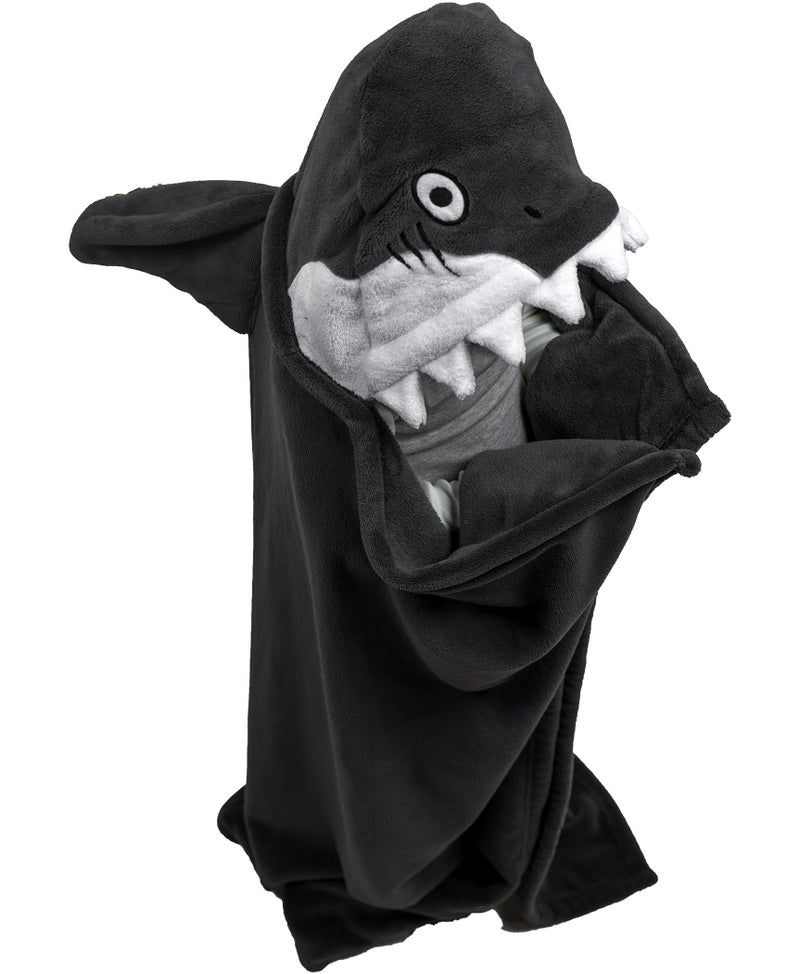 Lazy One Wearable Hooded Blanket for Kids Animal Hooded Blanket Shark