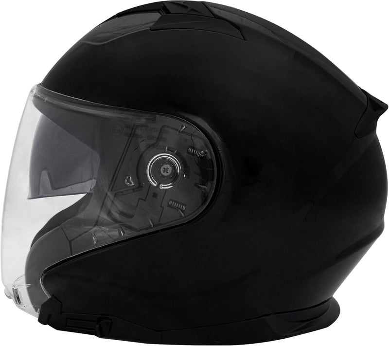 Zorax خوذة دراجة نارية مفتوحة الوجه زوراكس ZOR-608 مع واقي شمس مزدوج - أسود (L) - Image 5