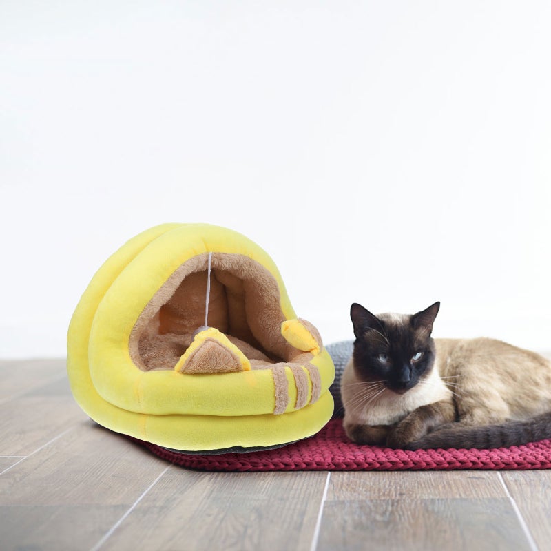 Household Cat Dog Sofa Cotton Pet Sofa Semi-closed Winter Cat Nest - Image 3