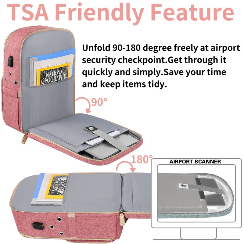 SINVICKO Crochet Bag, Knitting Bag Backpack and Totes Organizer with USB Charging Port, Large Yarn Storage Tote Bag Yarn Holder Case for Carrying Projects, Knitting Needles, Crochet Hooks,fits 15.6 inch Laptop - Image 5