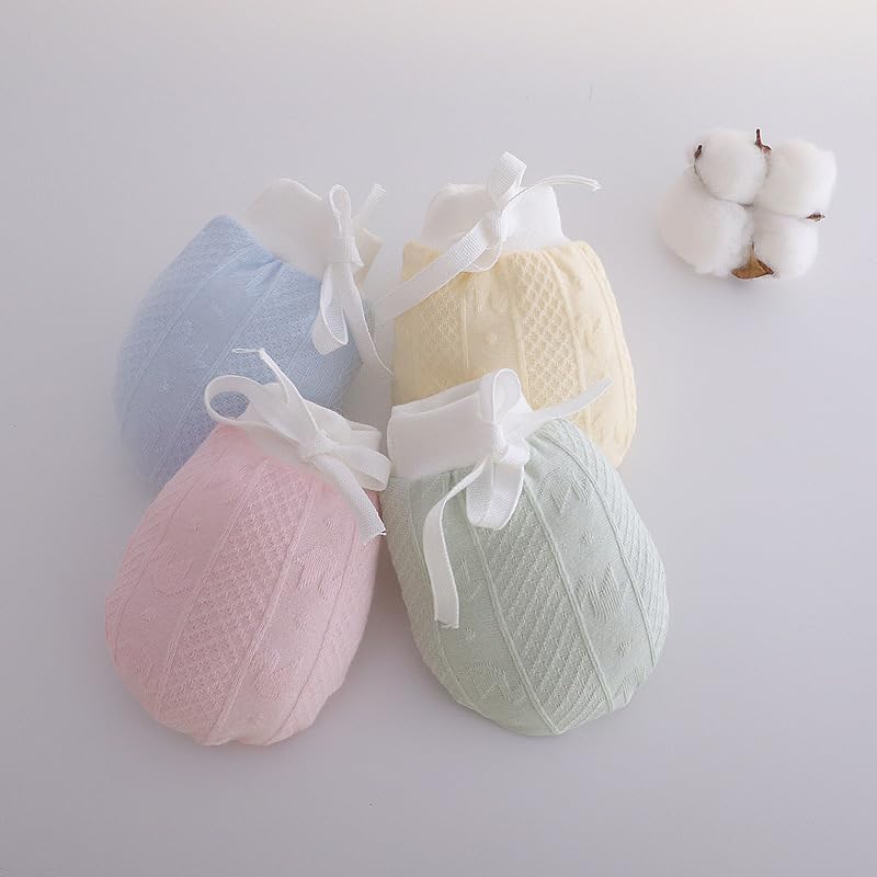 Adeimoo Cute Boys Girls Cotton No Scratch Gloves Drawstring Adjustable Mittens for Baby Infants - Image 2