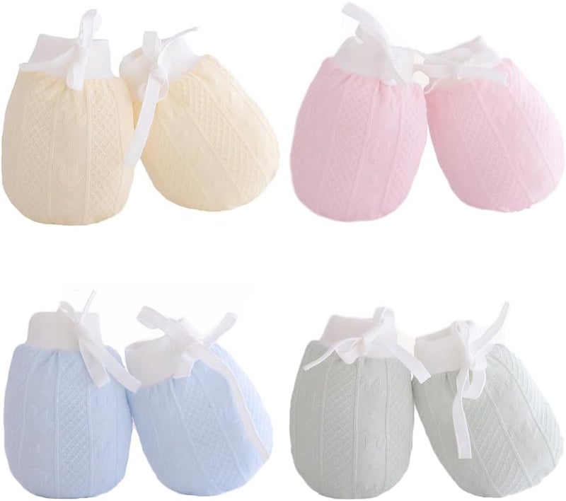 Adeimoo Cute Boys Girls Cotton No Scratch Gloves Drawstring Adjustable Mittens for Baby Infants - Image 1