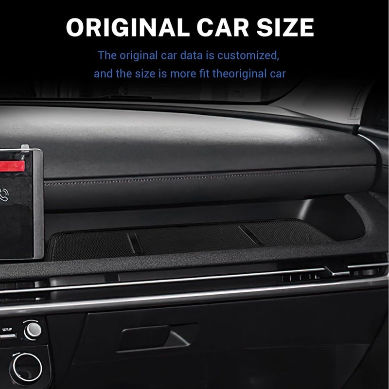 FDAIUN Dashboard Slot Mats for Hyundai Tucson 2025 Passenger Side Storage Pad Anti-Slip Center Console Organizer Liner Interior Accessories (Black) - Image 3