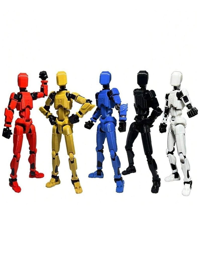 Pretocter - 3D Printed Action Figure, Multi-Jointed Movable Action Figure Robot Toy, Desktop Decorations for Game Lovers Kids Adult Gifts-Red - Image 1