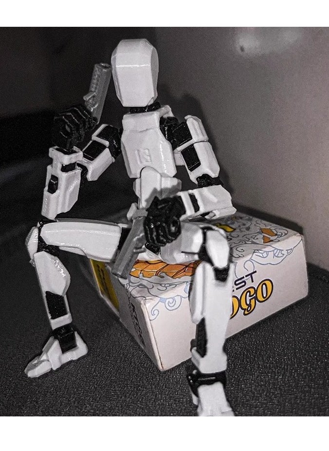 Pretocter - 3D Printed Action Figure, Multi-Jointed Movable Action Figure Robot Toy, Desktop Decorations for Game Lovers Kids Adult Gifts-Red - Image 1