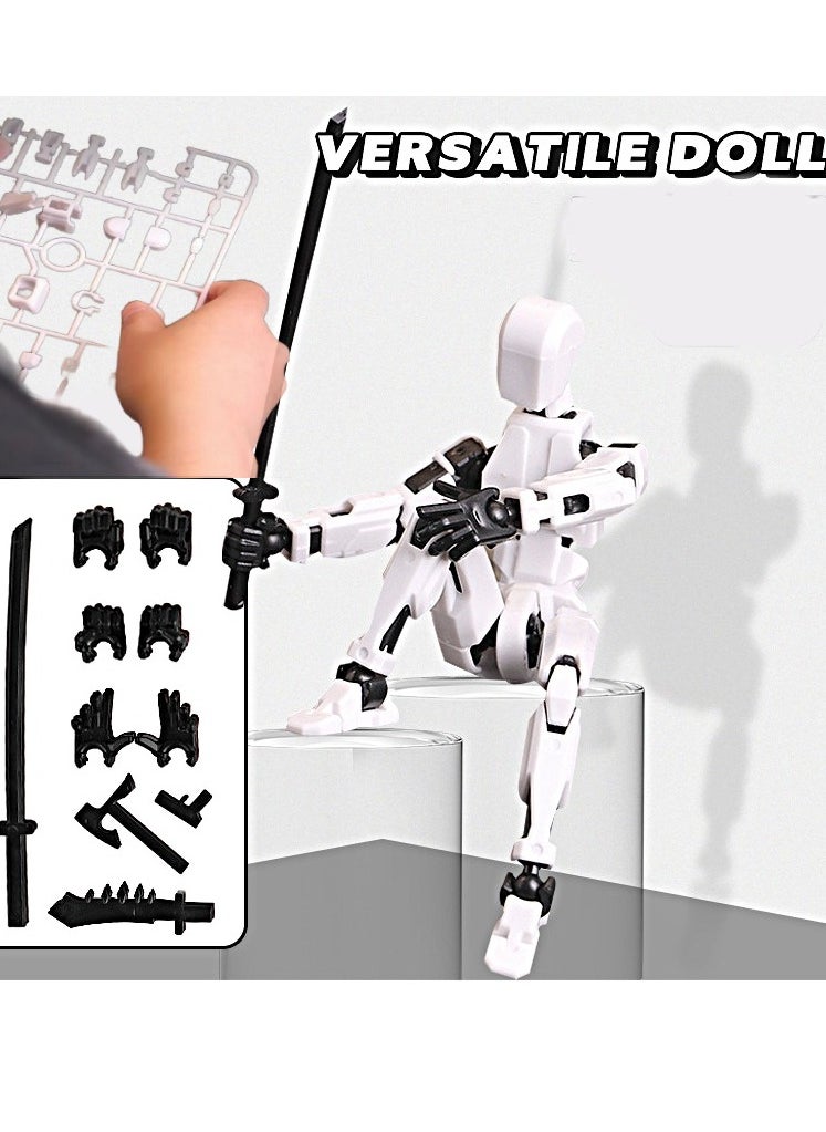 Pretocter - 3D Printed Action Figure, Multi-Jointed Movable Action Figure Robot Toy, Desktop Decorations for Game Lovers Kids Adult Gifts-Red - Image 1