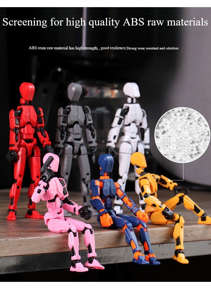 Pretocter - 3D Printed Action Figure, Multi-Jointed Movable Action Figure Robot Toy, Desktop Decorations for Game Lovers Kids Adult Gifts-Red - Image 1