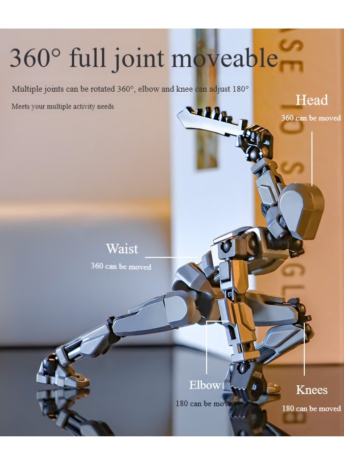 Pretocter - 3D Printed Action Figure, Multi-Jointed Movable Action Figure Robot Toy, Desktop Decorations for Game Lovers Kids Adult Gifts-Red - Image 1