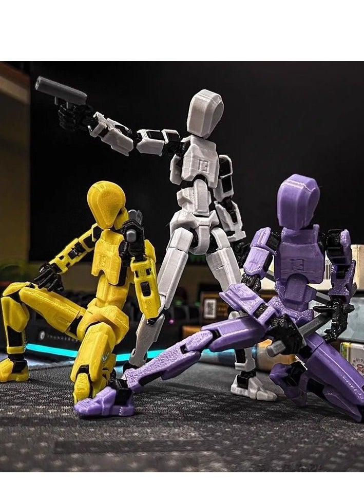 Pretocter - 3D Printed Action Figure, Multi-Jointed Movable Action Figure Robot Toy, Desktop Decorations for Game Lovers Kids Adult Gifts-Red - Image 1