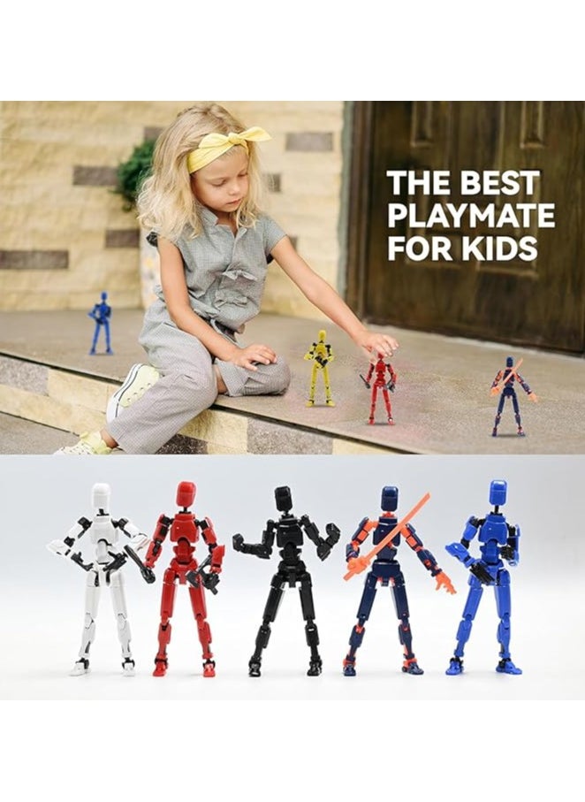 Pretocter - 3D Printed Action Figure, Multi-Jointed Movable Action Figure Robot Toy, Desktop Decorations for Game Lovers Kids Adult Gifts-Red - Image 1
