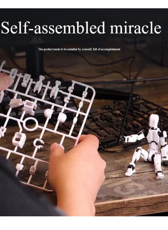 Pretocter - 3D Printed Action Figure, Multi-Jointed Movable Action Figure Robot Toy, Desktop Decorations for Game Lovers Kids Adult Gifts-Red - Image 1