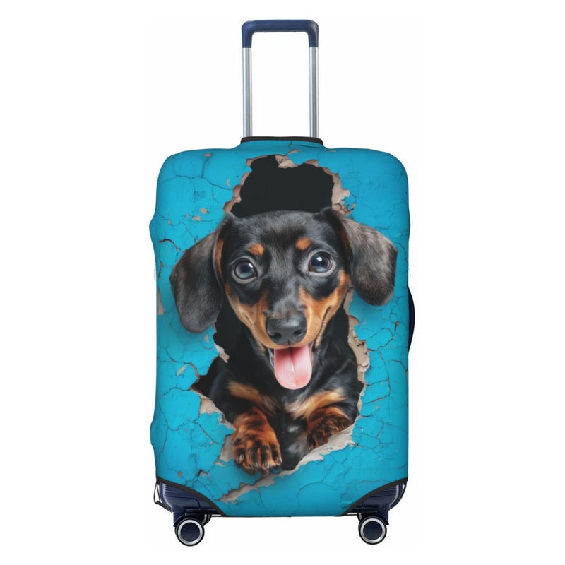 Worltoldb Cute Dog Travel Luggage Cover Polyester Suitcase Protector Washable Baggage Covers Fits 1821 Inch - Image 2