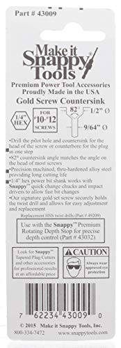 Make it Snappy Tools 9/64 Inch x 1/2 Inch Countersink #43009 - Image 3