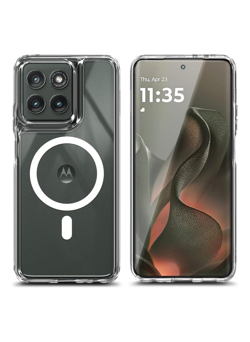 QIRG حافظة كريستال مغناطيسية شفافة لهاتف موتورولا G85/Edge 50 Fusion [متوافقة مع MagSafe] نحيفة وخفيفة الوزن، مقاومة للاصفرار، مقاومة للخدوش - Image 1