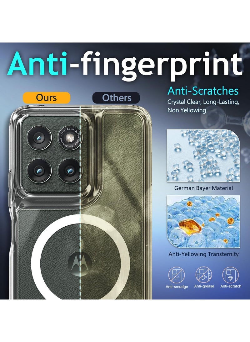 QIRG حافظة كريستال مغناطيسية شفافة لهاتف موتورولا G85/Edge 50 Fusion [متوافقة مع MagSafe] نحيفة وخفيفة الوزن، مقاومة للاصفرار، مقاومة للخدوش - Image 3