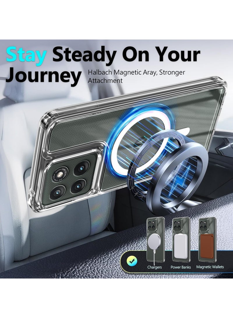 QIRG حافظة كريستال مغناطيسية شفافة لهاتف موتورولا G85/Edge 50 Fusion [متوافقة مع MagSafe] نحيفة وخفيفة الوزن، مقاومة للاصفرار، مقاومة للخدوش - Image 4