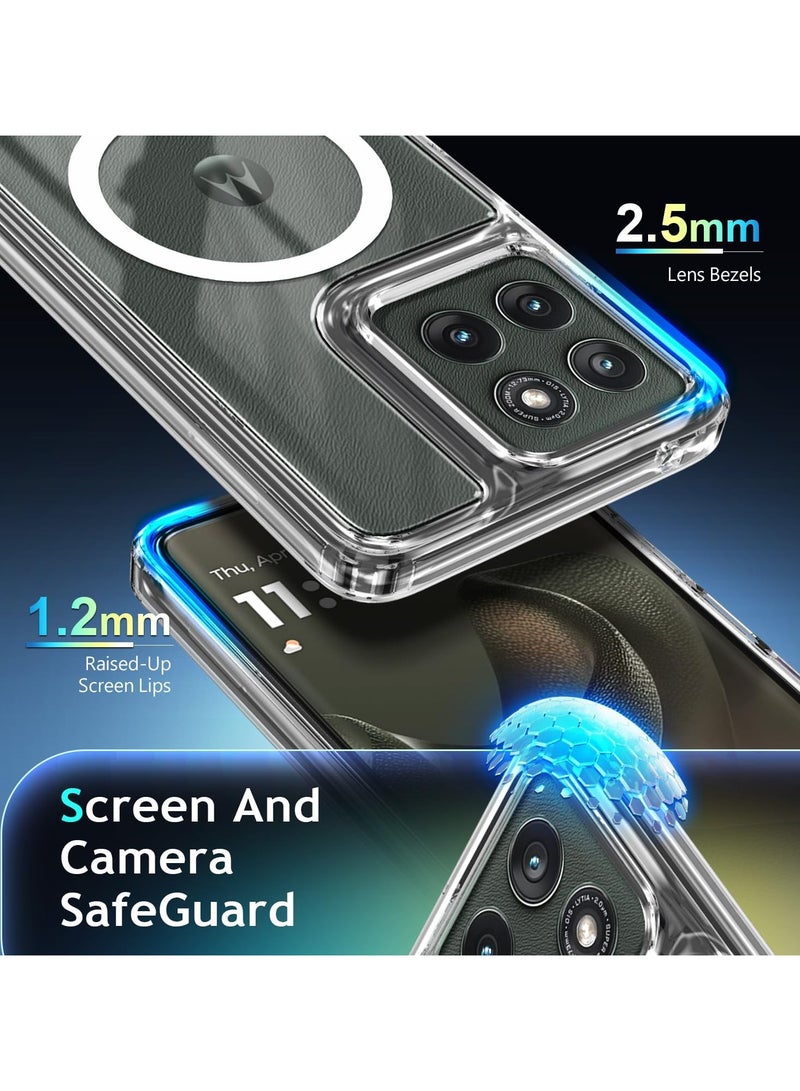 QIRG حافظة كريستال مغناطيسية شفافة لهاتف موتورولا G85/Edge 50 Fusion [متوافقة مع MagSafe] نحيفة وخفيفة الوزن، مقاومة للاصفرار، مقاومة للخدوش - Image 5