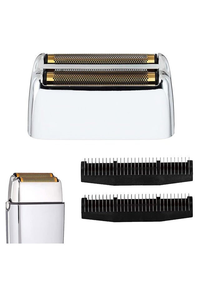 P4L شفرات/قاطع FXRF2 بديل عام يناسب موديلات BaByliss PRO FXFS2 (FOILFX 02)، رأس بديل لمشذب Babyliss ماكينة الحلاقة والشفرات (فضي) - Image 1