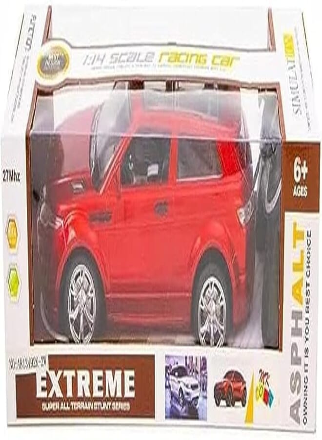 Extreme Remote Control 1-14 Scale Super Racing Car Vehicle, Red Stunt Car Best Gift for Boys Girls kids to play.