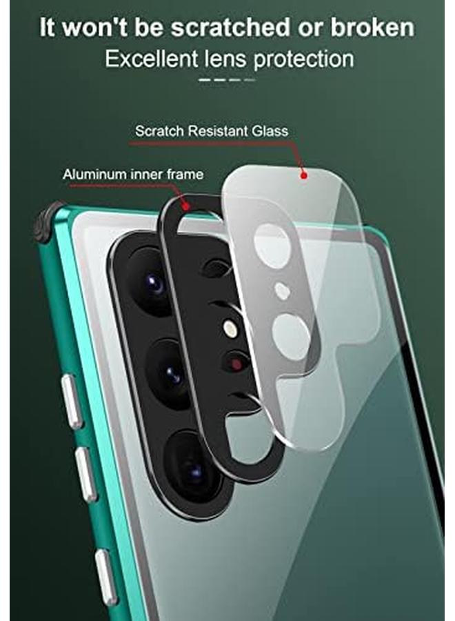 إيروريكس حافظة الخصوصية متوافقة مع هاتف Samsung Galaxy S22 Ultra بإطار معدني رفيع مغناطيسي مزدوج الجوانب من الزجاج المقوى مع غطاء كاميرا مقاوم للصدمات ومضاد للسقوط لهاتف Galaxy S22 Ultra أزرق - Image 2