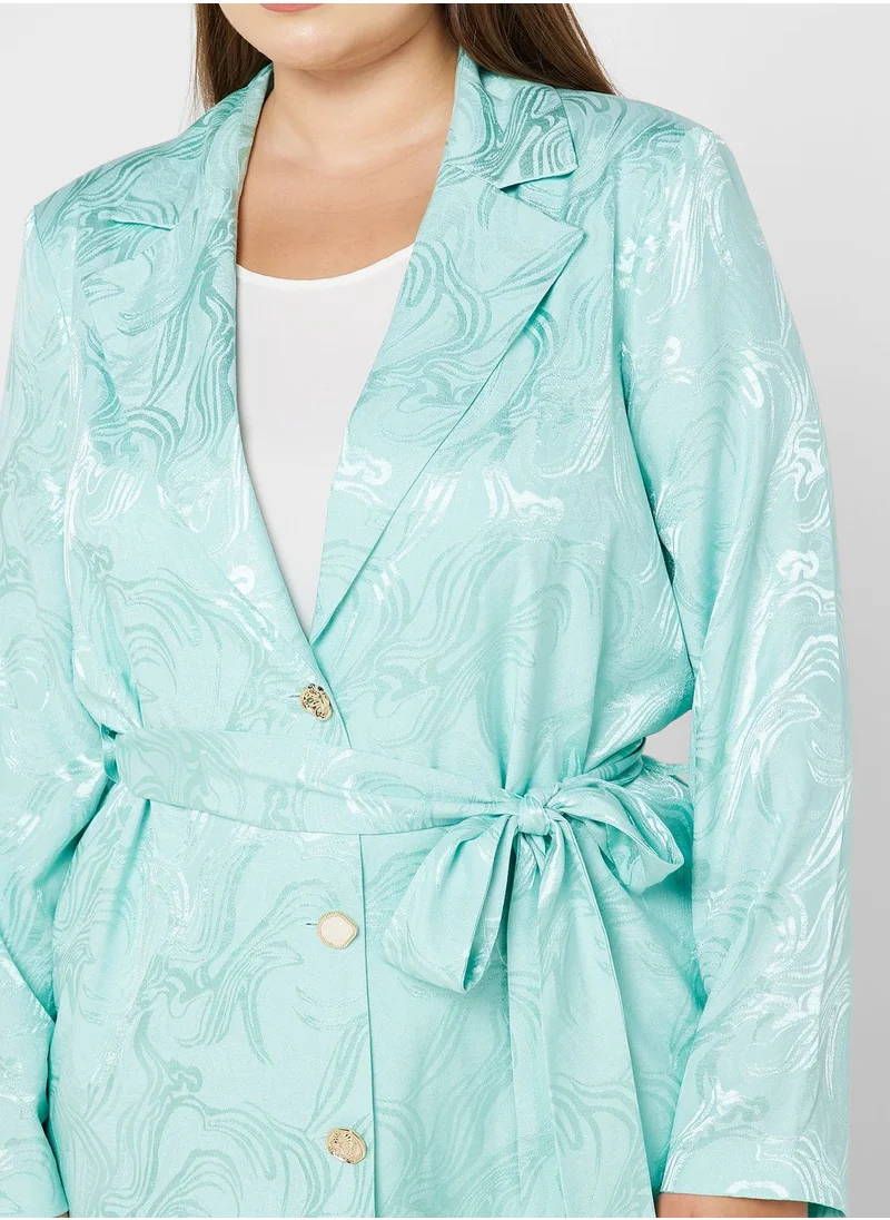 River Island Plus Tie Detail Blazer