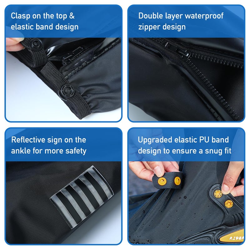 MEQI Waterproof Shoe Covers Rain Shoe Cover with Reflector for Men Women - Image 5