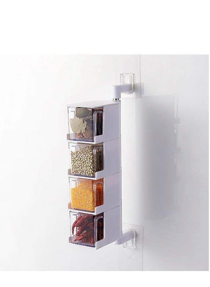 4-Tier 360 Degree Rotating Wall Mount Spice Rack Seasoning Storage Box Seasoning Rack Spice  - Image 2