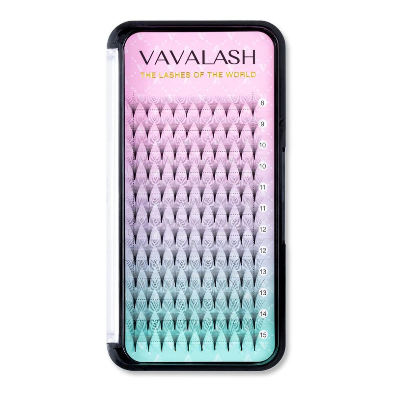 VAVALASH Eyelash Extensions 3D 4D 5D 6D 8D 9D 10D Thickness 00701 CD Curl Eyelashes Middle Stem Premade Fans Russian Volume Lash Extensions Supplies Middle Stem 10D007C815mm