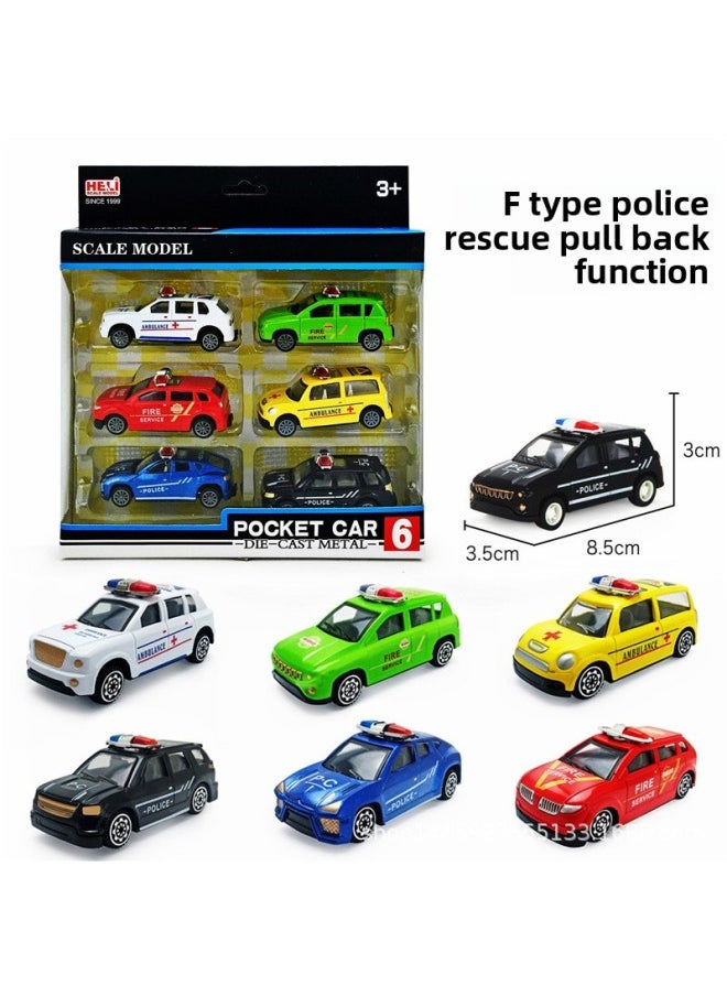 164 Scale Alloy Engineering Vehicle Model Suit Excavator Loader Bulldozer Toy Version-Color:F Police Rescue Series  - Image 1