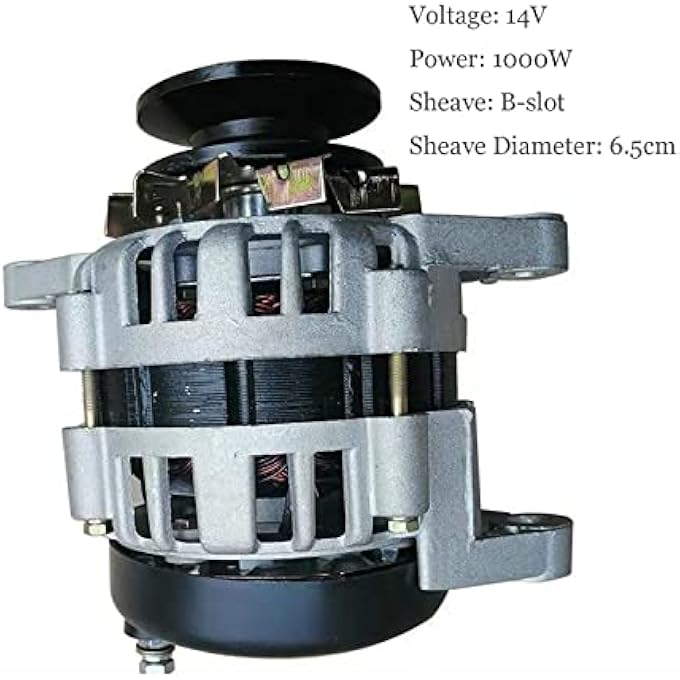 OLONETO 1000W 14V DC Permanent Magnet Generator With Pure Copper Coil, Low Speed And Low Noise, Constant Voltage Alternator For Single-Cylinder Diesel Engine Or Agricultural Tractor Charging - Image 2