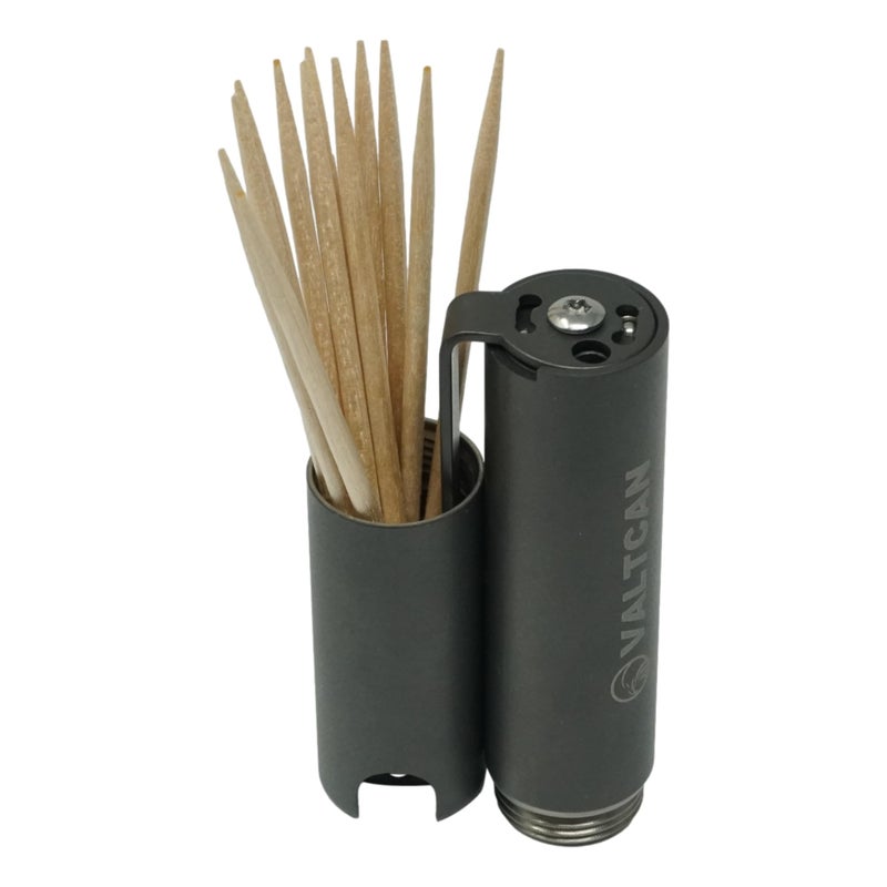 Valtcan Toothpick Holder Titanium Salt Dispenser Canister Keychain Pocket Valt_E3 Portable Design for Travel EDC Ultra Lightweight Reusable Compact & Convenient On-the-Go Metal Case - Image 5