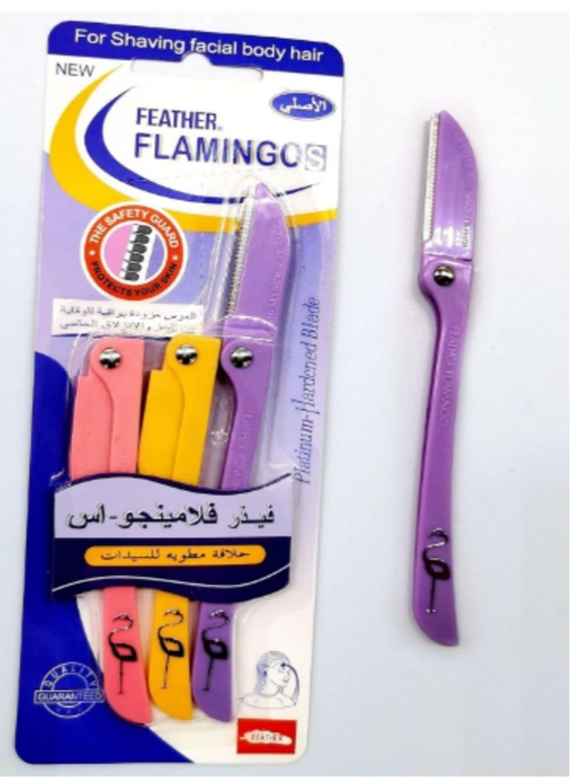 FLAMINGO - Feather Flamingo Foldable Face Razor 3piece - Image 1
