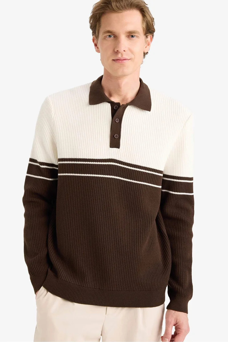 DeFacto Polo Collar Knitwear Pullover
