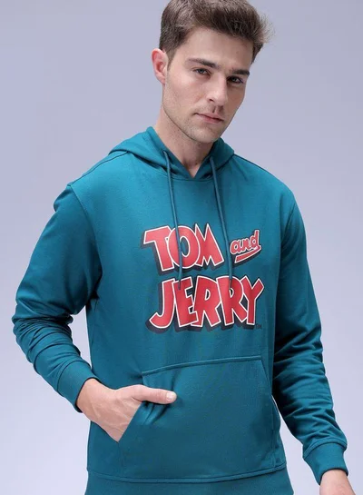The Indian Garage Co Men Regular Fit Character Overhead Hooded Sweatshirt