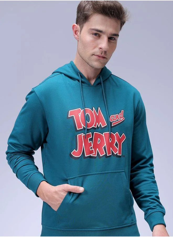 The Indian Garage Co Men Regular Fit Character Overhead Hooded Sweatshirt