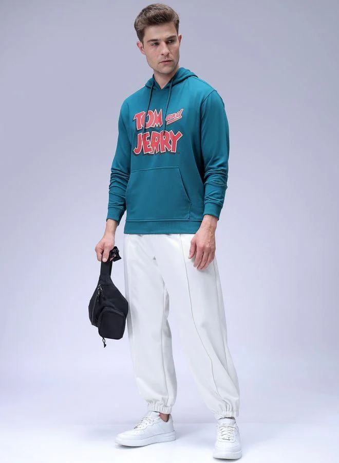 The Indian Garage Co Men Regular Fit Character Overhead Hooded Sweatshirt