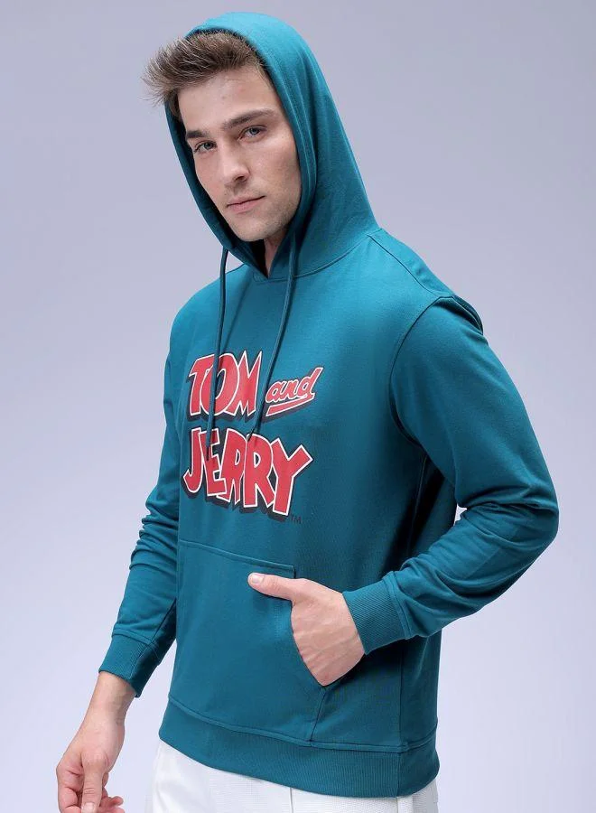 The Indian Garage Co Men Regular Fit Character Overhead Hooded Sweatshirt