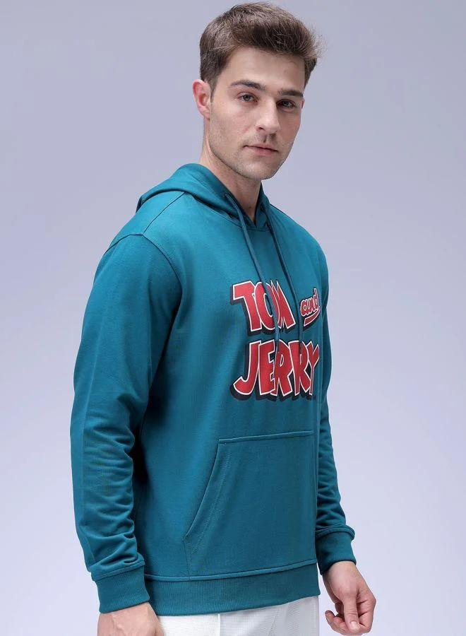 The Indian Garage Co Men Regular Fit Character Overhead Hooded Sweatshirt