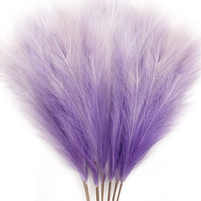 8PCS 3FT PURPLE COLORFUL FAUX PAMPAS GRASS FAKE ARTIFICIAL PAMPASS GRASS DECOR FILLER TALL PAMPAS GRASS REED FLUFFY STEMS PLANT FOR HOME BOHO LIVING ROOM WEDDING DECORATION