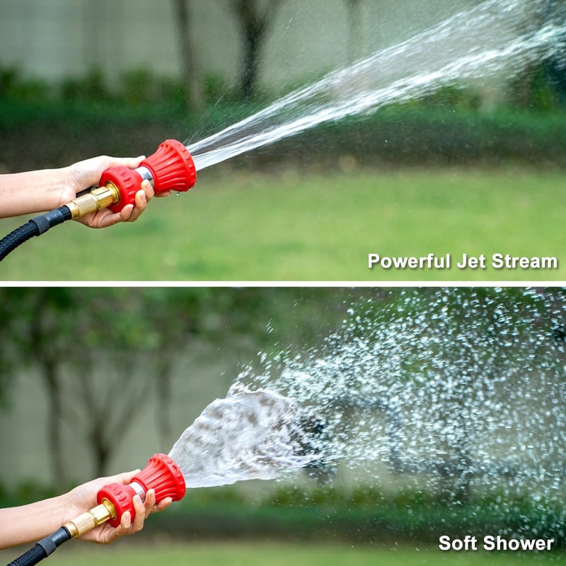 FANHAO Fireman Style Garden Hose Nozzle, Heavy Duty High Pressure Adjustable Sprayer, Leak-Proof Metal Fire Hose Sprayer Nozzle for for Car Washing, Patio Cleaning, Lawn & Pet Showering - Image 3