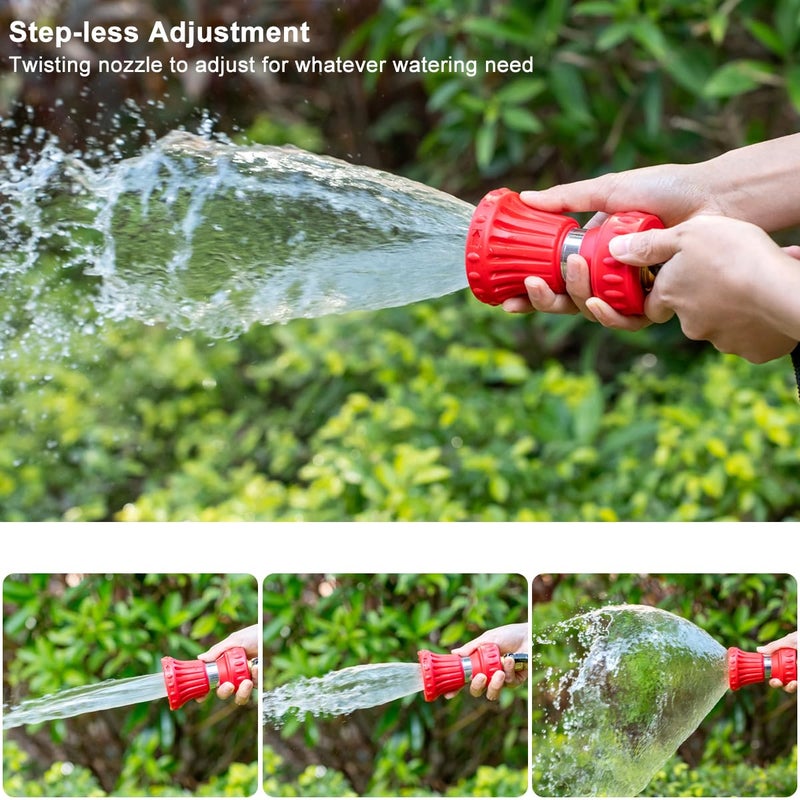 FANHAO Fireman Style Garden Hose Nozzle, Heavy Duty High Pressure Adjustable Sprayer, Leak-Proof Metal Fire Hose Sprayer Nozzle for for Car Washing, Patio Cleaning, Lawn & Pet Showering - Image 5