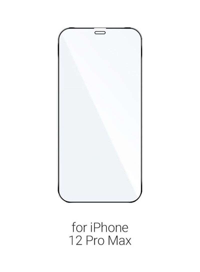 BORTONY Tempered Glass Screen Protector For Apple iPhone 12 6.7 Pro Max Black/Clear - Image 4