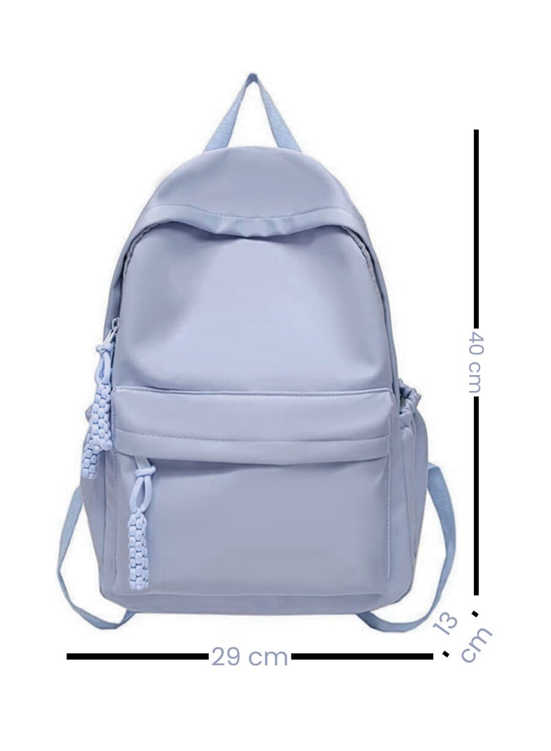 SamoDani Elegant Simple Backpack for Women Premium Quality, Lightweight, Durable, Stylish Everyday Bag, Blue  - Image 2