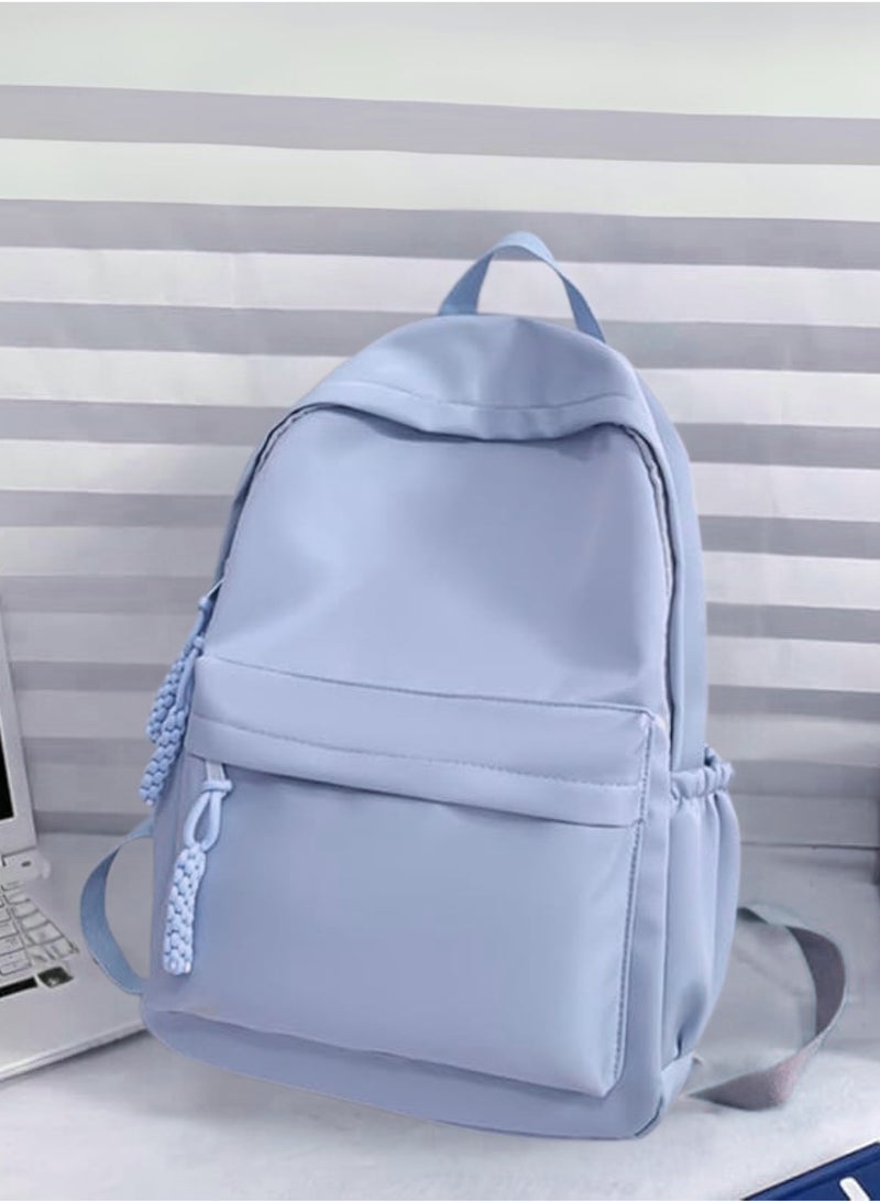 SamoDani Elegant Simple Backpack for Women Premium Quality, Lightweight, Durable, Stylish Everyday Bag, Blue  - Image 3