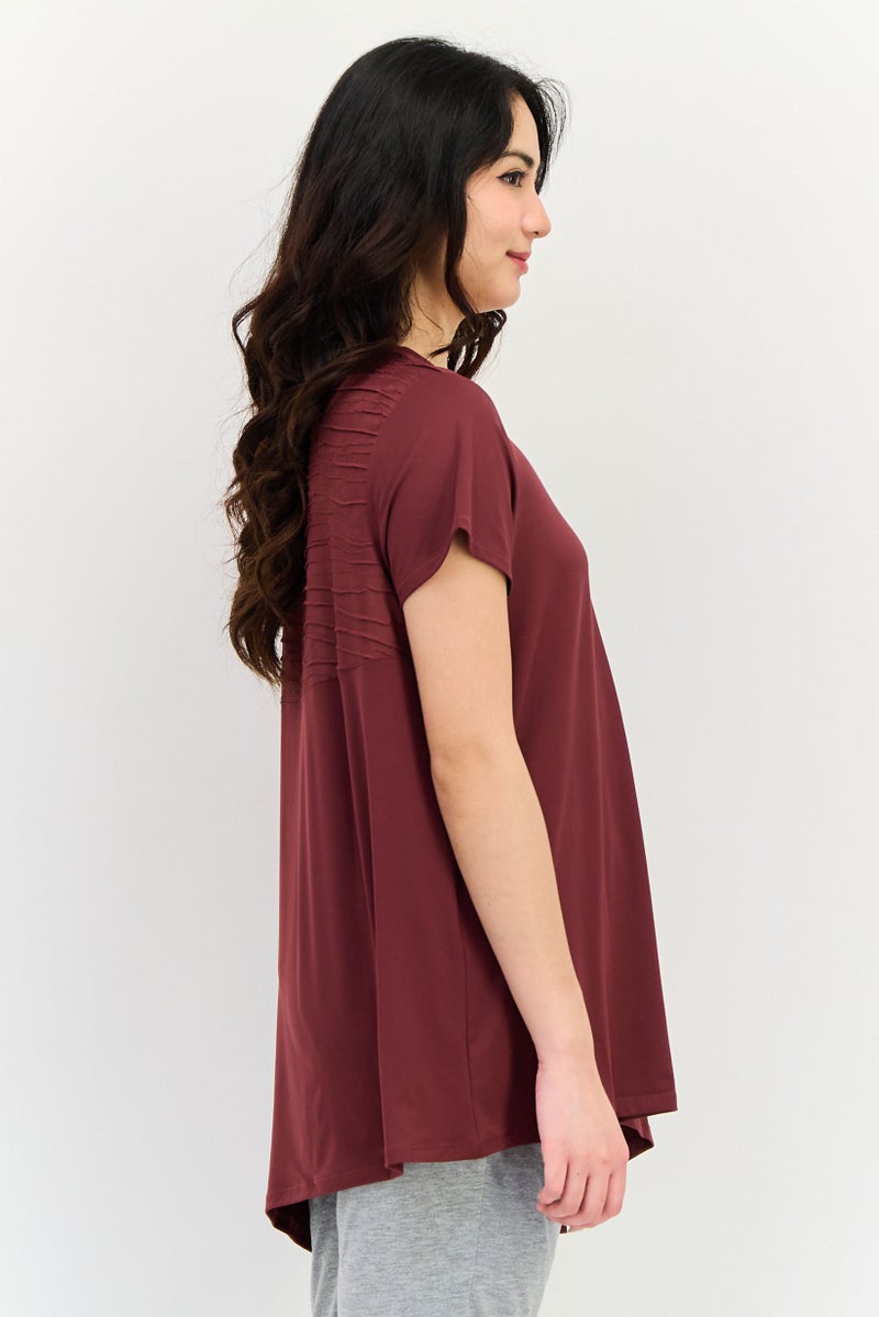 PUMA Women Sportswear Fit Short Sleeve Training T-Shirt,Maroon - Image 4