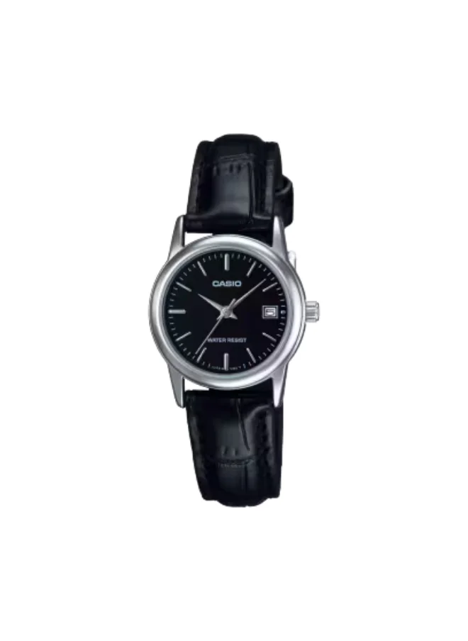 CASIO Women's Analog Display Watch With Black Stainless Steel Strap - LTP-V002L-1A